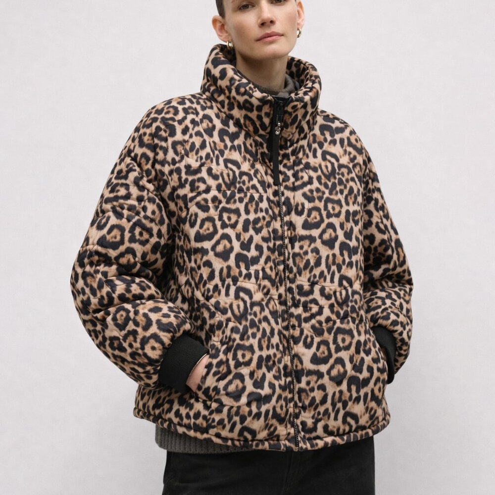 Marc‎ New York Leopard Print Puffer Jacket XL